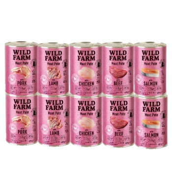 WILD FARM Pate mix flavours 10x00g - τροφή για γάτες χωρίς γλουτένη