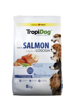 Tropidog Premium Ενηλίκων μικρών φυλών Σολομός με ρύζι 8kg