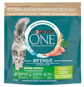 Purina One Indoor Cat Adult Food με γαλοπούλα για γάτες 1.5kg