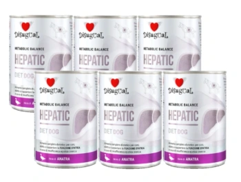 Disugual Karma υγρή τροφή για σκύλους Κτηνιατρική HEPATIC Πάπια (ενήλικες) 6x400g