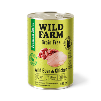 WILD FARM Premium Grain Free Wild Boar and Chicken 400g - τροφή για γάτες χωρίς σιτηρά