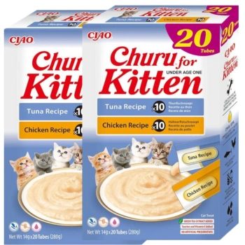 INABA Churu για γατάκια - μείγμα με κοτόπουλο και τόνο 2x(20x14g)