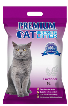 Premium Cat Clumping Bentonite Litter - Λεβάντα για γάτες 5L