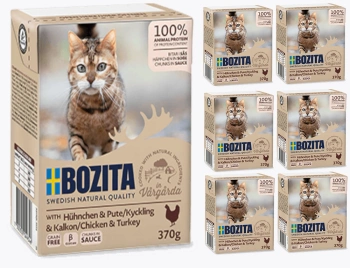 BOZITA Γάτα Κοτόπουλο & Γαλοπούλα σε Σάλτσα 6x370g