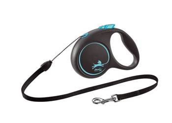 Flexi Leash Black Design S σχοινί 5m έως 12kg Μπλε