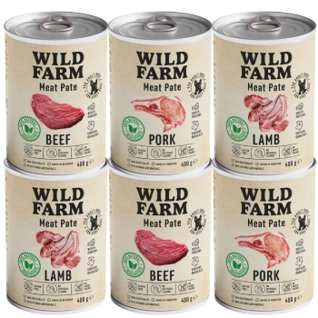Wild Farm Pate Beef 6x400g τροφή για σκύλους χωρίς γλουτένη MIX
