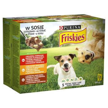 PURINA Friskies Τροφή για σκύλους σε σάλτσα 12x100g