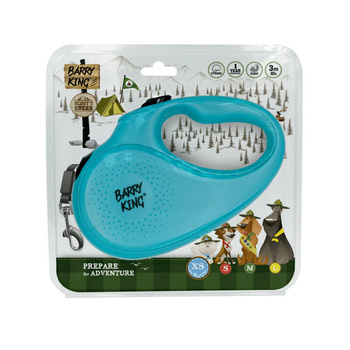 Barry King αυτόματο λουρί σκύλου τυρκουάζ XS - καλώδιο 3m, έως 8kg