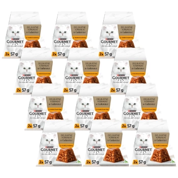 GOURMET Revelations Λεπτά κομμάτια σε ζελέ με κοτόπουλο 12x(2x57g)