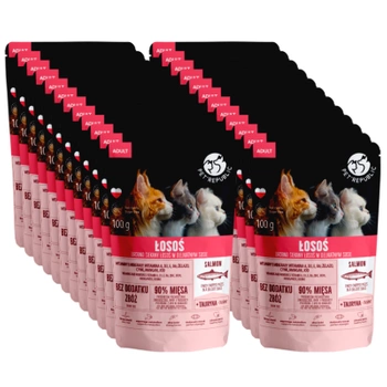 PetRepublic Ψιλοκομμένα Κομμάτια σε Λεπτή Σάλτσα Σολομού 12x100g (6+6 Gratis)