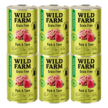 WILD FARM Premium Grain Free Pork and Tuna 6x400g - τροφή για γάτες χωρίς σιτηρά