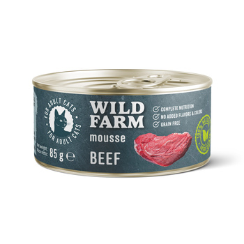 WILD FARM Mousse Beef 85g - μους χωρίς σιτηρά για γάτες
