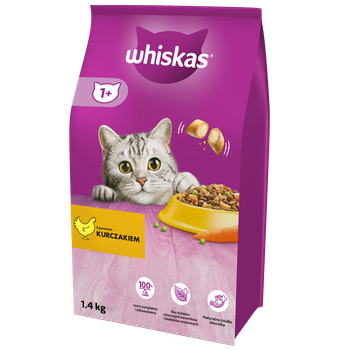 WHISKAS Adult 1,4 kg - ξηρά τροφή για ενήλικες γάτες, με νόστιμο κοτόπουλο