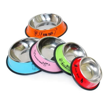 NUXIE® Αντιολισθητικό μεταλλικό μπολ για σκύλους 22cm 600ml (τυχαίο χρώμα)