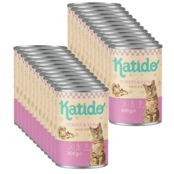 Katido Wet Food για Γάτες Γαλοπούλα και Τόνο 24x400γρ