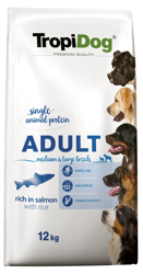 Tropidog Premium Adult Medium & Large Breeds Σολομός με ρύζι 12kg