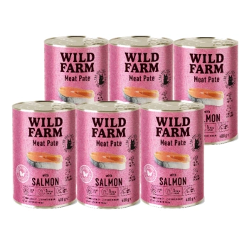 WILD FARM Pate με σολομό 6x400g - τροφή για γάτες χωρίς γλουτένη