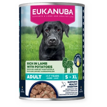 EUKANUBA Υγρή τροφή για ενήλικα σκυλιά, πλούσια σε αρνί και πατάτες 400 g