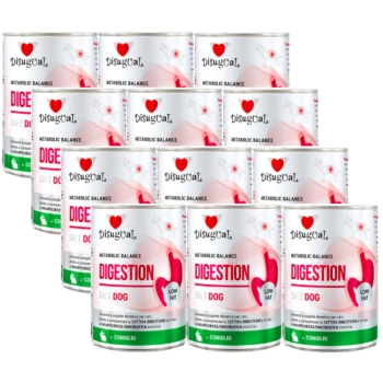 Disugual Karma υγρή τροφή για σκύλους Κτηνιατρική DIGESTION Κουνέλι (ενήλικος) 12x400g