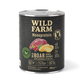 WILD FARM Μονοπρωτεϊνική τροφή για αγριόχοιρους 800g υποαλλεργική τροφή για σκύλους
