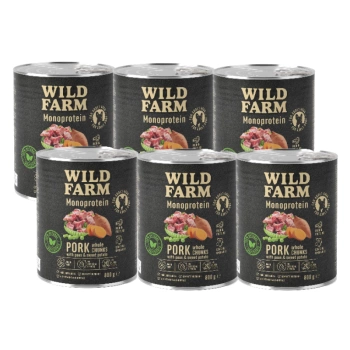 WILD FARM Μονοπρωτεϊνικό Χοιρινό 6x800g υποαλλεργική τροφή για σκύλους