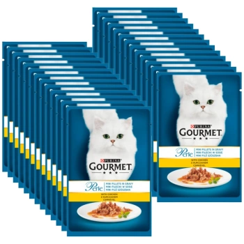 Purina Gourmet Perle τροφή για γάτες μίνι φιλέτα σε σάλτσα με κοτόπουλο 26x85g