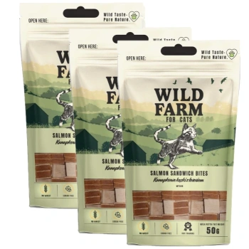 WILD FARM Σάντουιτς με σολομό 3x50g λιχουδιά για γάτες