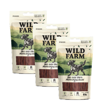 WILD FARM Απαλές λωρίδες πάπιας 3x80g λιχουδιές για σκύλους