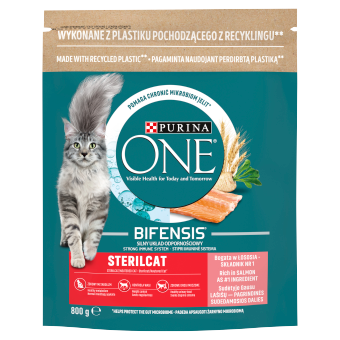 PURINA ONE Bifensis Sterilcat Τροφή για γάτες πλούσια σε σολομό 800g