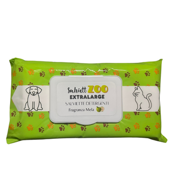 SalviettZOO XL - μαντηλάκια περιποίησης σκύλων και γατών 40 τεμάχια (με άρωμα μήλου)