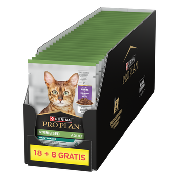 Purina Pro Plan Αποστειρωμένο με πάπια για γάτες 26x85g (18+8 ΔΩΡΕΑΝ)