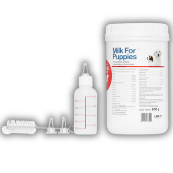 LAB-V Milk For Puppies - υποκατάστατο γάλακτος για κουτάβια 200g-Kit με μπιμπερό και θηλές