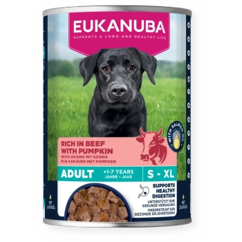 EUKANUBA Υγρή τροφή για ενήλικα σκυλιά, πλούσια σε βοδινό κρέας και κολοκύθα 400 g