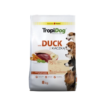 Tropidog Premium Ενηλίκων μικρών φυλών με πάπια και ρύζι 8kg