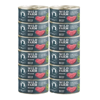 WILD FARM Mousse Beef 12x85g - μους χωρίς σιτηρά για γάτες