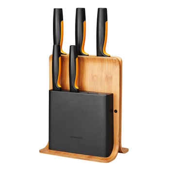 Fiskars Σετ 5 μαχαιριών σε μπλοκ από μπαμπού