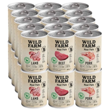 Wild Farm Pate Beef 30x400g τροφή για σκύλους χωρίς γλουτένη MIX