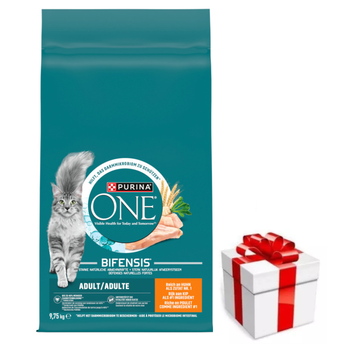 Purina One Adult Κοτόπουλο & Σιτάρι τροφή για ενήλικες γάτες 9,75 kg + δωρεάν έκπληξη για τη γάτα
