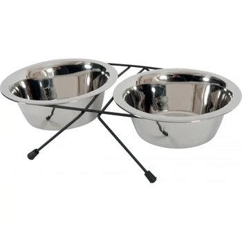 ZOLUX Σετ 2 μπολ Inox 1,3 l + μεταλλική βάση