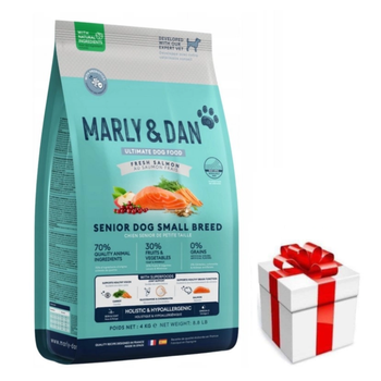 Marly & Dan Senior Dog Small Bread Fresh Salmon Ολιστική & Υποαλλεργική ξηρά τροφή 4kg + δωρεάν έκπληξη για τον σκύλο σας