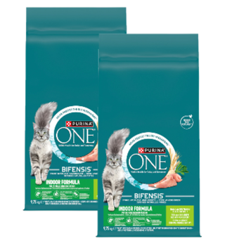 Purina One Indoor Formula Γαλοπούλα και σιτάρι Τροφή για ενήλικες γάτες 2x9,75kg