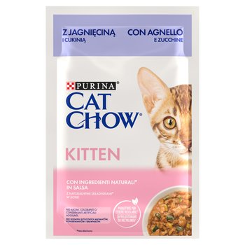 CAT CHOW Τροφή για γατάκια με αρνί και κολοκυθάκια σε σάλτσα 85g - 20 ΣΥΣΚΕΥΕΣ + 6 ΔΩΡΕΑΝ !!!