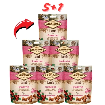 Carnilove Crunchy Snack, αρνί και κράνμπερι 200 γρ. 5+1 ΔΩΡΟ!!
