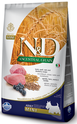 Farmina N&D Ancestral Grain Canine Adult Mini Lamb&Blueberry 7kg