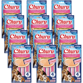 INABA Dog Churu (με βάση το ψάρι) σολομός 12x(4x14g)