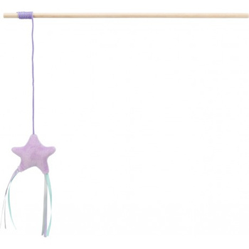 Καλαμάκι ψαρέματος Junior με αστέρι, για γάτα, βελούδινο/ξύλινο, 40 cm